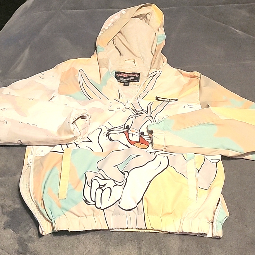 Members Only Warner Bros. Looney Tunes Bugs Bunny Windbreaker Hooded Jacket
